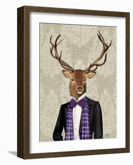 Deer in Evening Suit, Portrait-Fab Funky-Framed Art Print