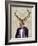 Deer in Evening Suit, Portrait-Fab Funky-Framed Art Print