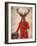 Deer in Red and Gold Jacket-Fab Funky-Framed Art Print