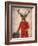 Deer in Red and Gold Jacket-Fab Funky-Framed Art Print