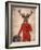 Deer in Red and Gold Jacket-Fab Funky-Framed Art Print