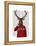 Deer in Ski Sweater-Fab Funky-Framed Stretched Canvas