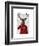 Deer in Ski Sweater-Fab Funky-Framed Premium Giclee Print