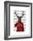 Deer in Ski Sweater-Fab Funky-Framed Art Print