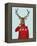 Deer in Ski Sweater-Fab Funky-Framed Stretched Canvas