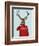 Deer in Ski Sweater-Fab Funky-Framed Art Print