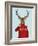Deer in Ski Sweater-Fab Funky-Framed Art Print