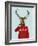 Deer in Ski Sweater-Fab Funky-Framed Art Print