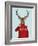 Deer in Ski Sweater-Fab Funky-Framed Art Print