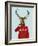 Deer in Ski Sweater-Fab Funky-Framed Art Print