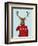 Deer in Ski Sweater-Fab Funky-Framed Premium Giclee Print