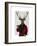Deer in Smoking Jacket-Fab Funky-Framed Premium Giclee Print