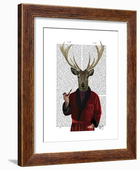 Deer in Smoking Jacket-Fab Funky-Framed Premium Giclee Print