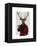 Deer in Smoking Jacket-Fab Funky-Framed Stretched Canvas