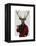 Deer in Smoking Jacket-Fab Funky-Framed Stretched Canvas