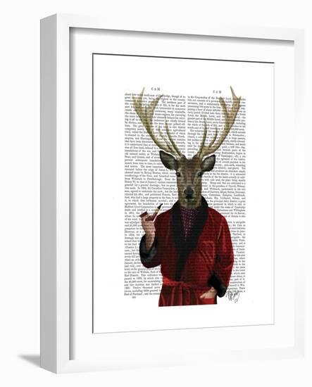 Deer in Smoking Jacket-Fab Funky-Framed Art Print