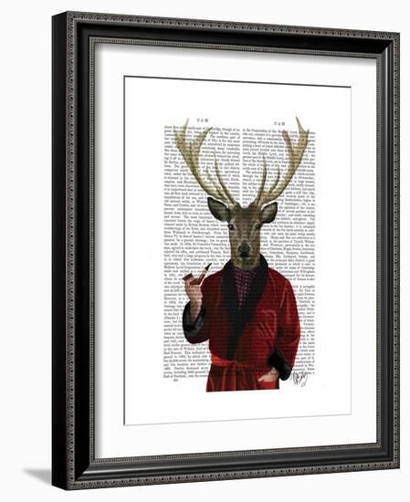 Deer in Smoking Jacket-Fab Funky-Framed Art Print