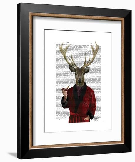 Deer in Smoking Jacket-Fab Funky-Framed Art Print