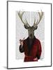 Deer in Smoking Jacket-Fab Funky-Mounted Art Print