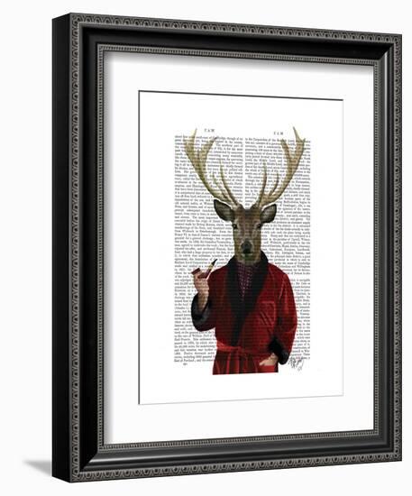 Deer in Smoking Jacket-Fab Funky-Framed Art Print