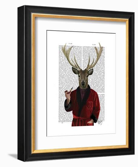 Deer in Smoking Jacket-Fab Funky-Framed Art Print