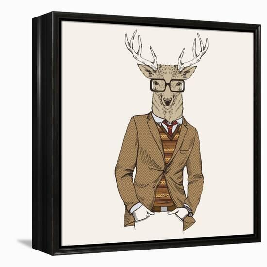 Deer in Suit-null-Framed Stretched Canvas