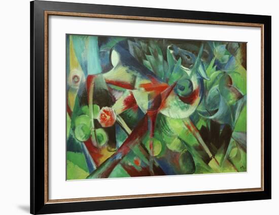 Deer in the Flower Garden-Franz Marc-Framed Giclee Print