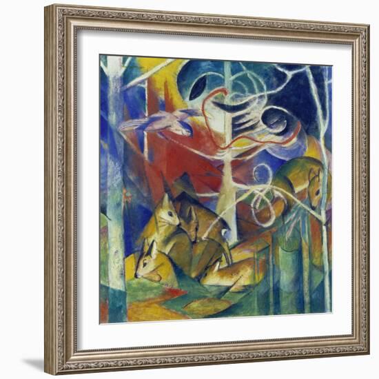 Deer in the Forest I, 1913-Franz Marc-Framed Giclee Print