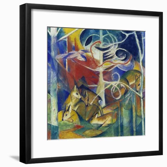 Deer in the Forest I, 1913-Franz Marc-Framed Giclee Print