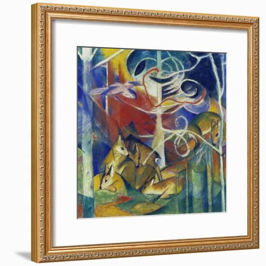 Deer in the Forest I, 1913-Franz Marc-Framed Giclee Print