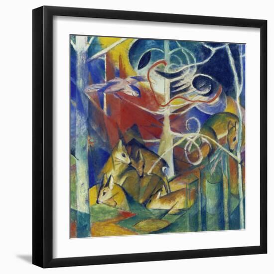 Deer in the Forest I, 1913-Franz Marc-Framed Giclee Print