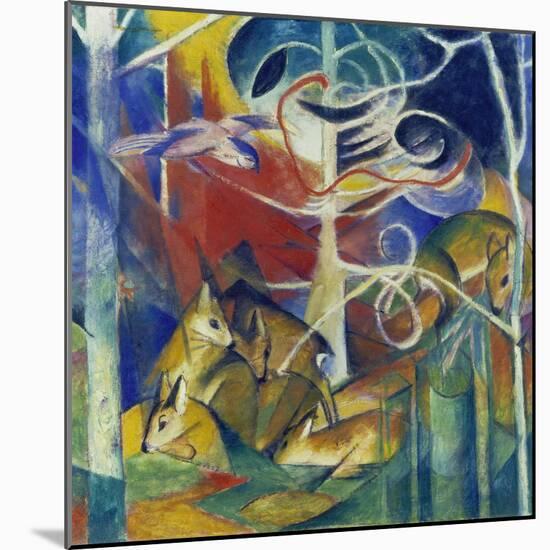Deer in the Forest I, 1913-Franz Marc-Mounted Giclee Print