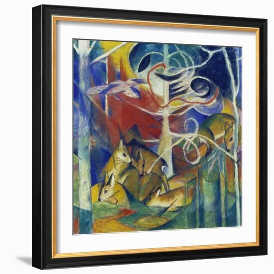 Deer in the Forest I, 1913-Franz Marc-Framed Giclee Print