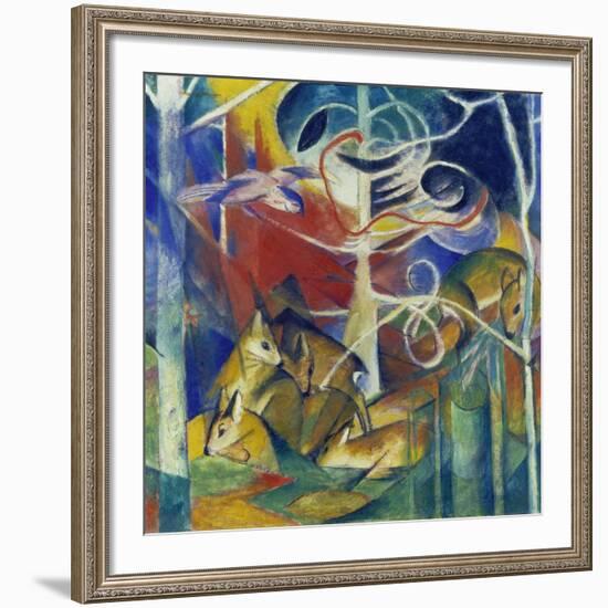 Deer in the Forest I, 1913-Franz Marc-Framed Giclee Print