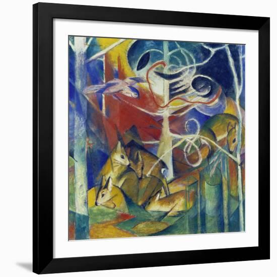 Deer in the Forest I, 1913-Franz Marc-Framed Giclee Print