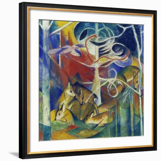 Deer in the Forest I, 1913-Franz Marc-Framed Giclee Print