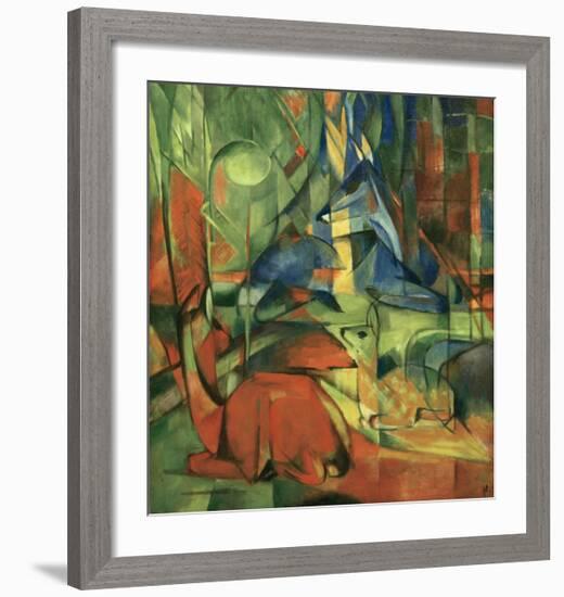 Deer in the forest II 1914-Franz Marc-Framed Giclee Print