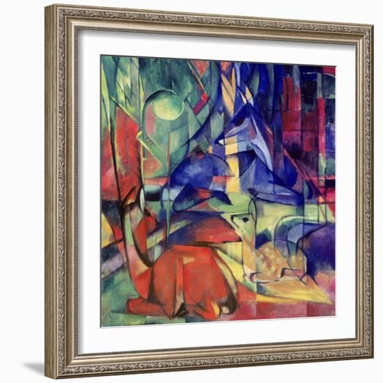 Deer in the Forest II, 1914-Franz Marc-Framed Giclee Print