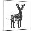 Deer Lettering Poster-zapolzun-Mounted Art Print