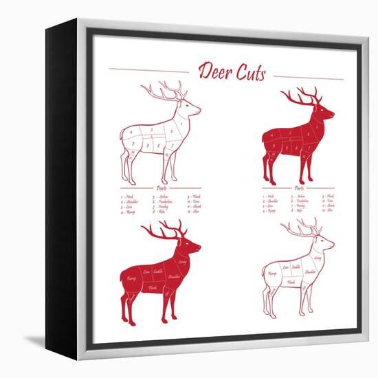 Deer Meat Cut Scheme-ONiONAstudio-Framed Stretched Canvas
