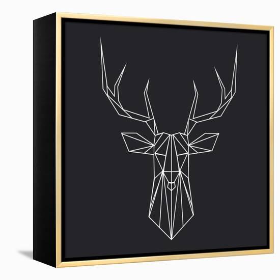 Deer Polygon-Lisa Kroll-Framed Stretched Canvas