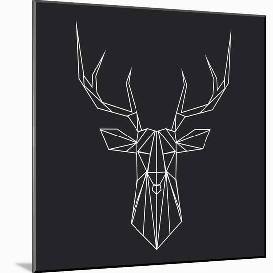 Deer Polygon-Lisa Kroll-Mounted Art Print