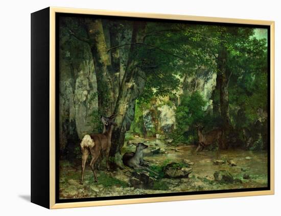 Deer Reserve at Plaisir Fontaine, 1866-Gustave Courbet-Framed Premier Image Canvas