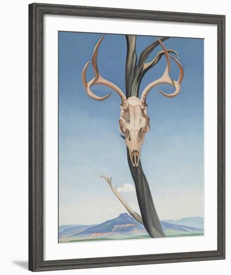 Deer's Skull with Pedernal-Georgia O'Keeffe-Framed Art Print