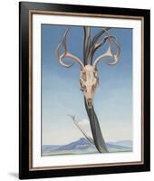 Deer's Skull with Pedernal-Georgia O'Keeffe-Framed Art Print
