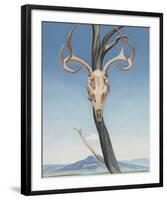 Deer's Skull with Pedernal-Georgia O'Keeffe-Framed Art Print