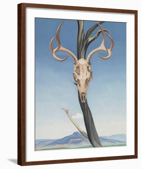 Deer's Skull with Pedernal-Georgia O'Keeffe-Framed Art Print