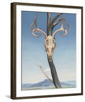 Deer's Skull with Pedernal-Georgia O'Keeffe-Framed Art Print