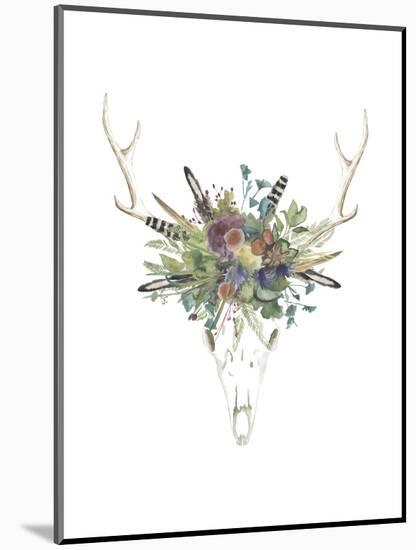 Deer Skull & Flowers II-Naomi McCavitt-Mounted Art Print