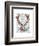 Deer Skull with Flowers 1-Fab Funky-Framed Art Print